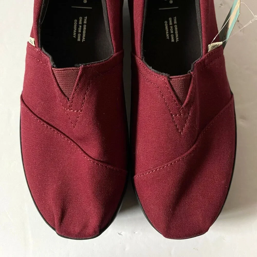 Toms Shoes Women's Size 7 Cabernet Canvas Alpargata Boardwalk NWT 🤩 HOST PICK! - Picture 3 of 14